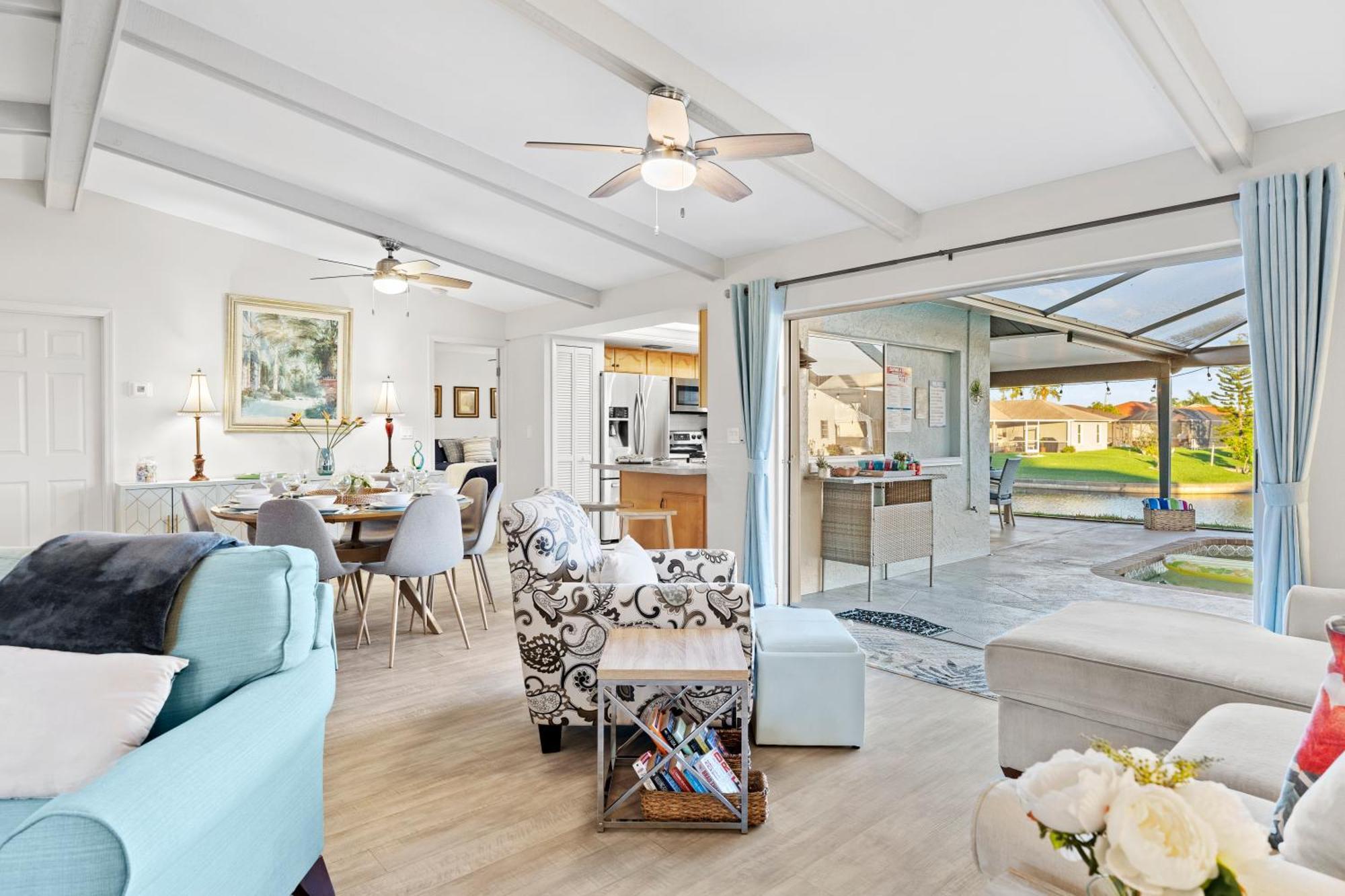 Serenity Waterfront Villa With King Suite, Private Pool, Great Lanai Enclosure And Long Water Views Cape Coral Zewnętrze zdjęcie