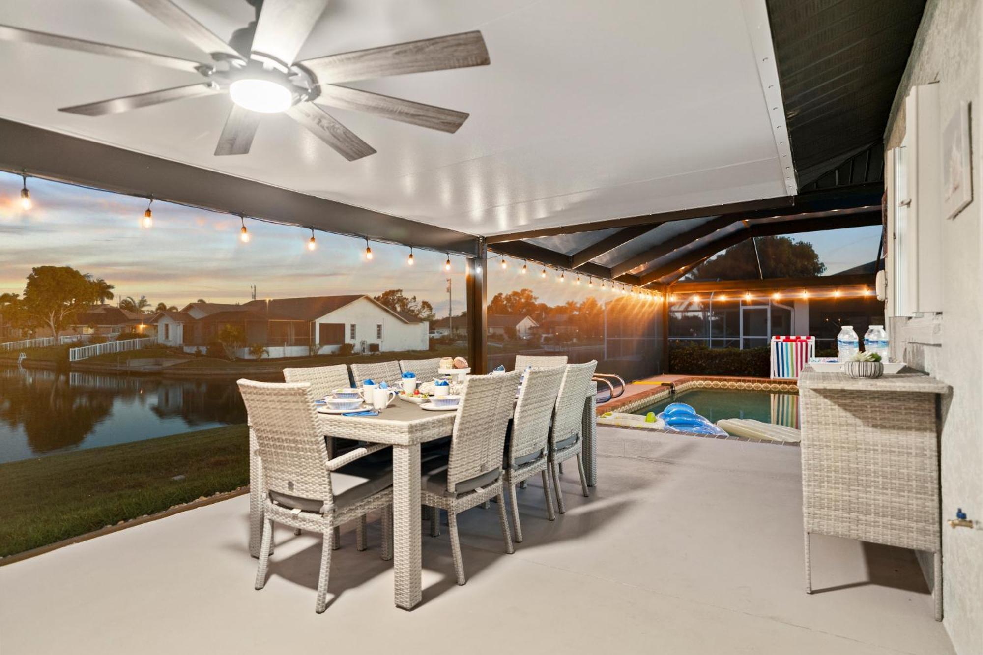 Serenity Waterfront Villa With King Suite, Private Pool, Great Lanai Enclosure And Long Water Views Cape Coral Zewnętrze zdjęcie