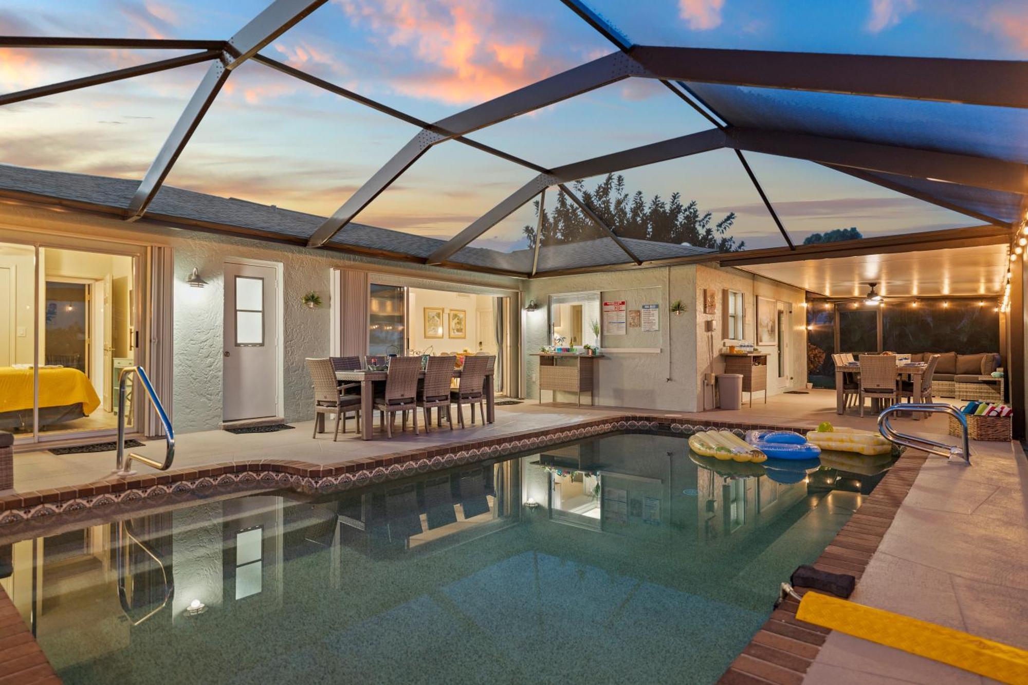 Serenity Waterfront Villa With King Suite, Private Pool, Great Lanai Enclosure And Long Water Views Cape Coral Zewnętrze zdjęcie